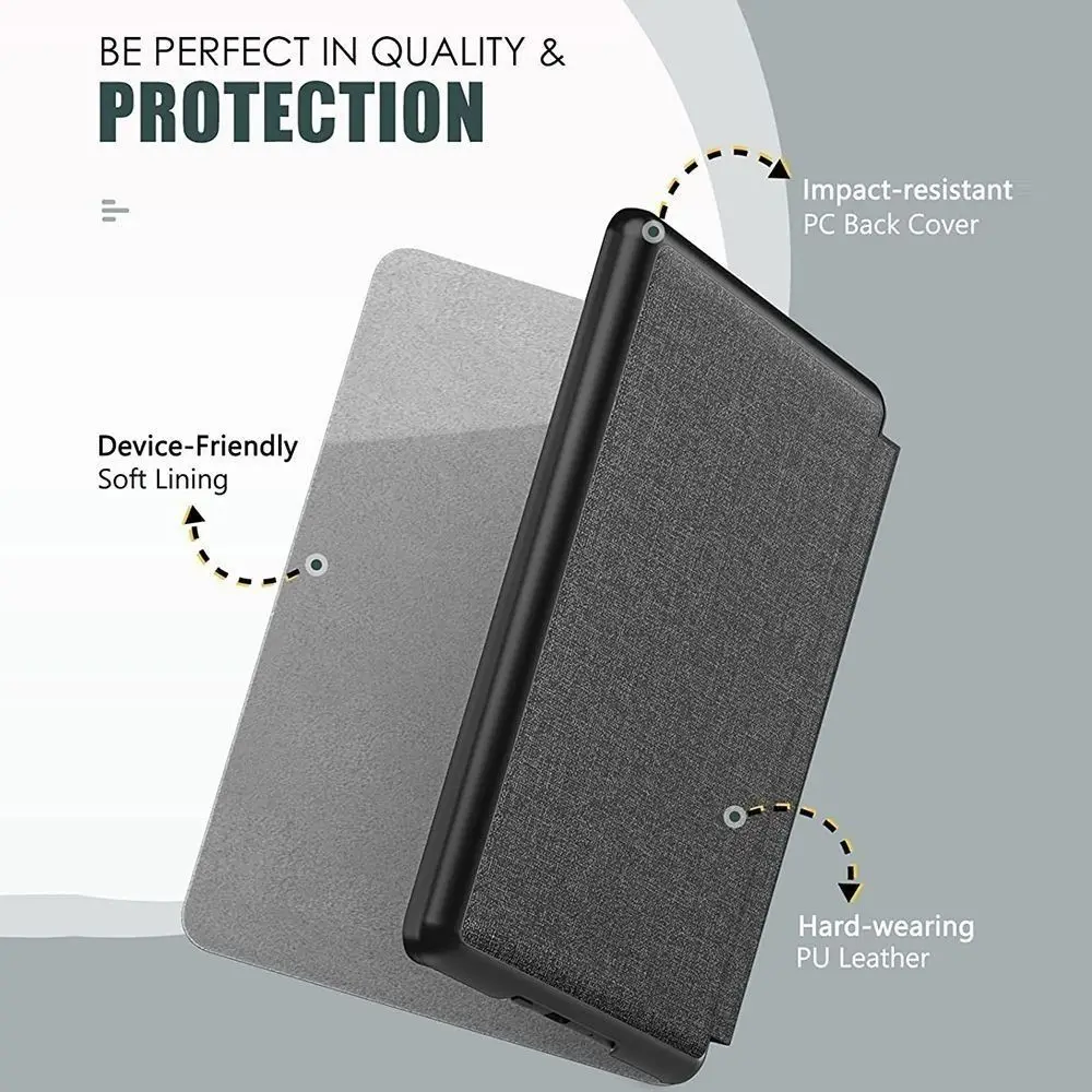 Para Kindle Basic 2024 (12a generación) funda inteligente tipo libro de cuero carcasa protectora para lector electrónico de 6 pulgadas C2V2L3 encendido/apagado automático - imagen 4