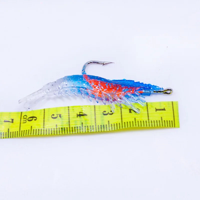Señuelos de Pesca de plástico suave, Kit de camarones luminosos, cebo Artificial Wobblers para lubina Walleye 3g 6cm, 15 piezas - imagen 4