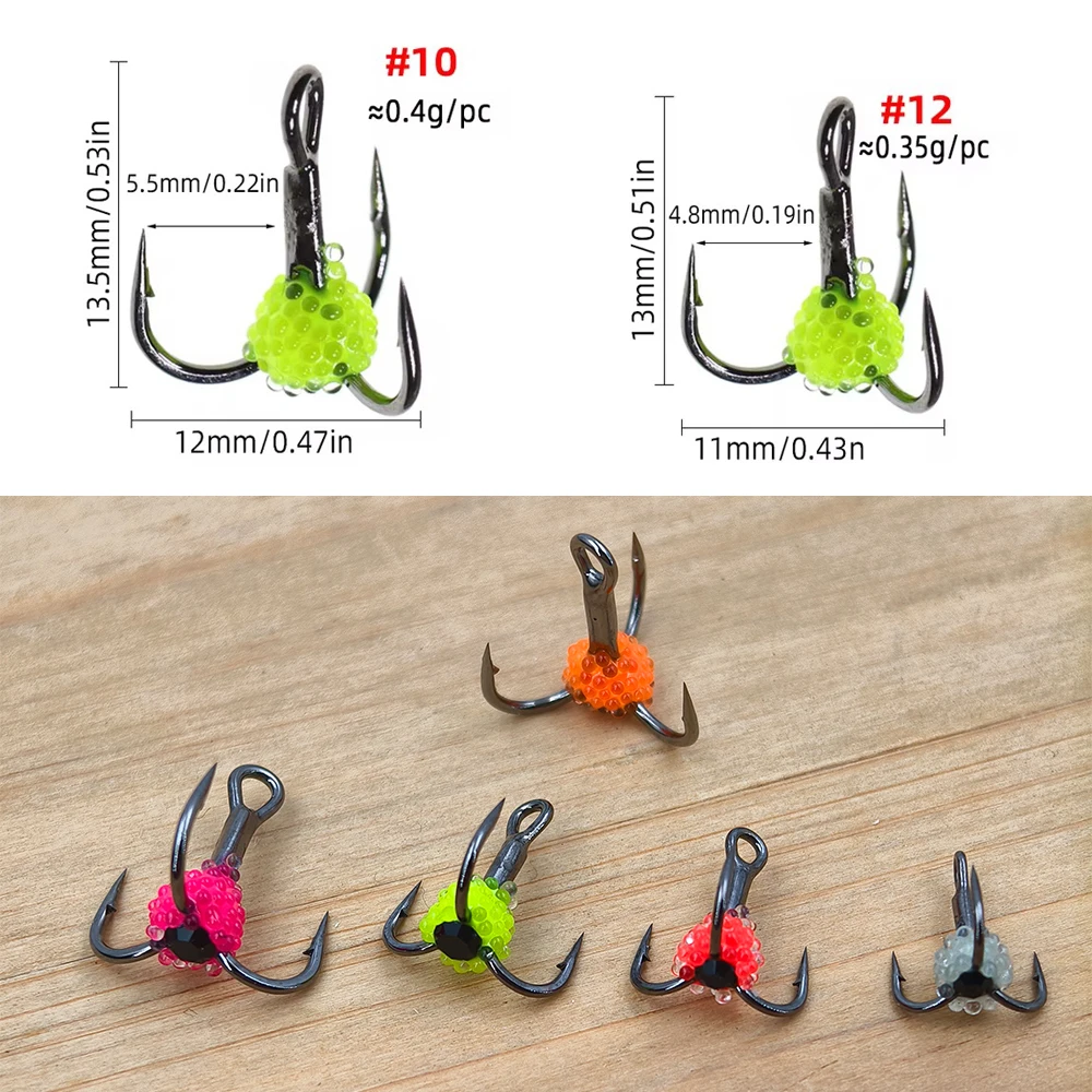Jig Head Luminosos para Pesca en Hielo – Anzuelos Triples nº10 y nº12 - imagen 3