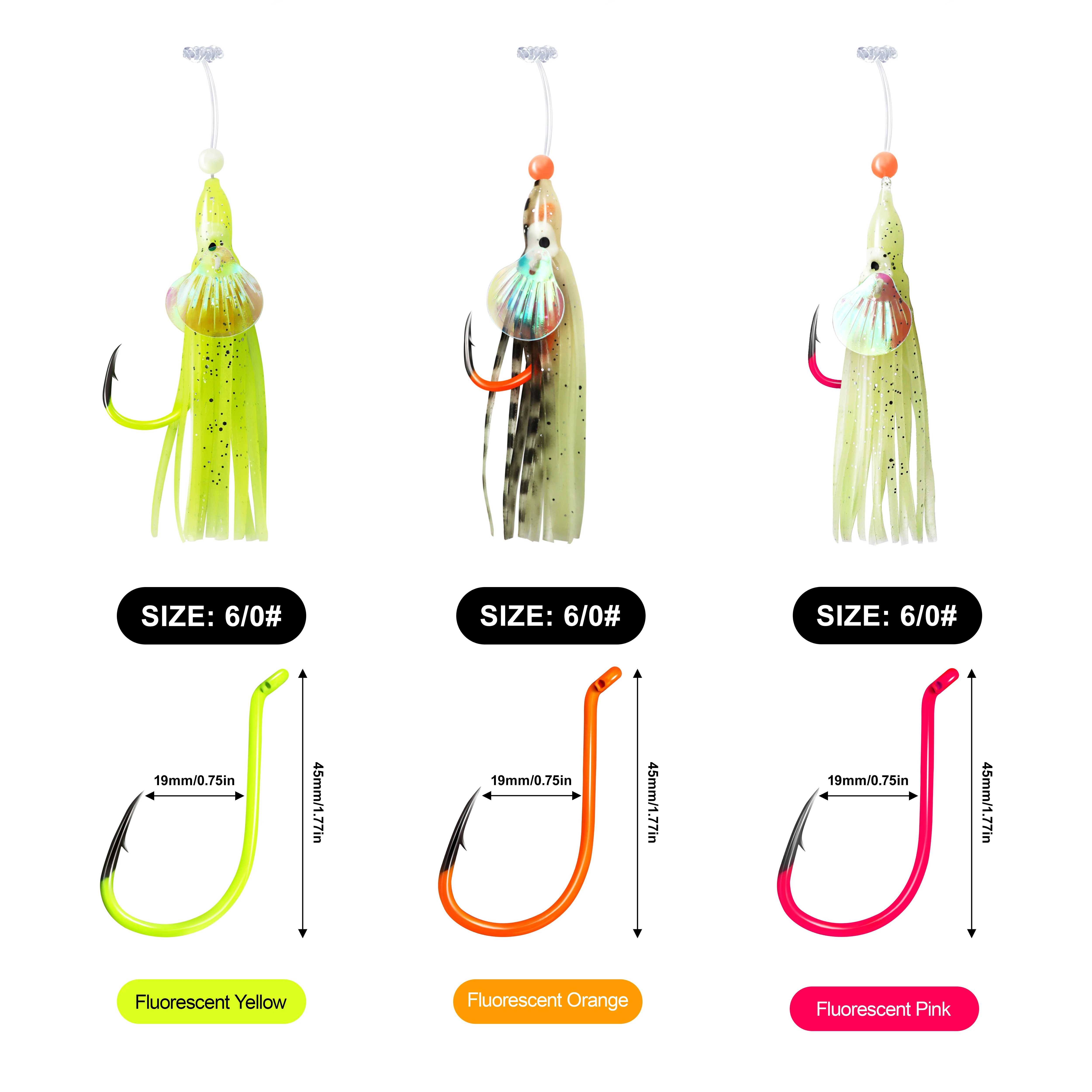 ZYZ-aparejos de pesca de agua salada con anzuelos Corful de 0 quilates, cebo de sentadillas falso, pargo, bagre, Surf, anzuelos de cuerda para pesca, aparejos de cebo de pesca - imagen 3