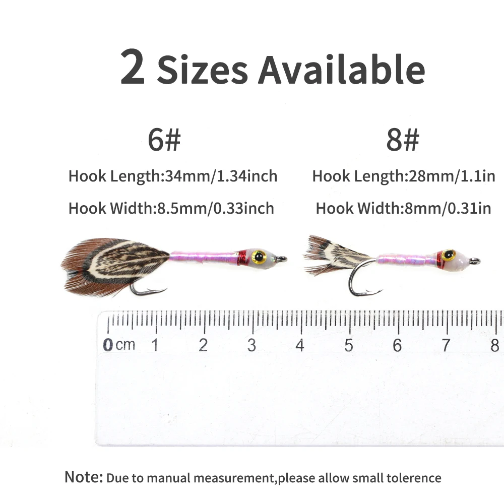 Wifreo-SEÑUELOS de pesca con mosca para trucha, lubina, perca, salmón, gris, Perla epoxi, moscas, pececillos artificiales, 4 unids/lote por caja, 6 #8 # - imagen 2