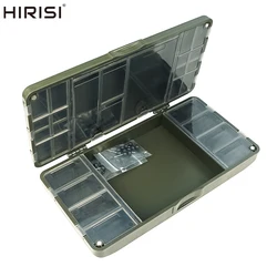 Hirisi-caja organizadora de pesca de carpa, organizador portátil de almacenamiento de aparejos de pesca, 27 compartimentos magnéticos de rejilla, accesorios de pesca