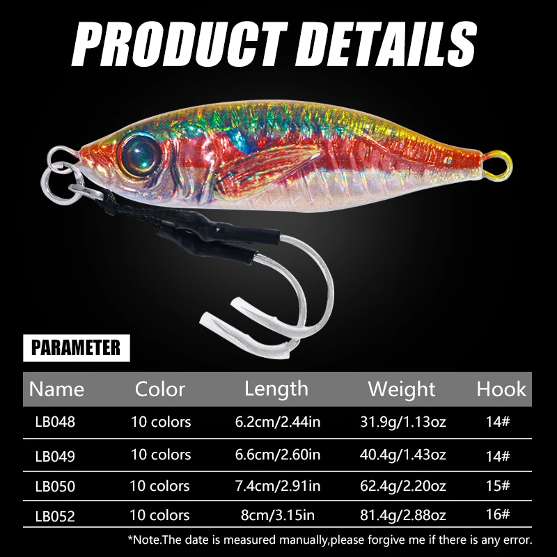 Cebo Shore Casting Jig Metal 30-80g para lubina y trucha - imagen 2