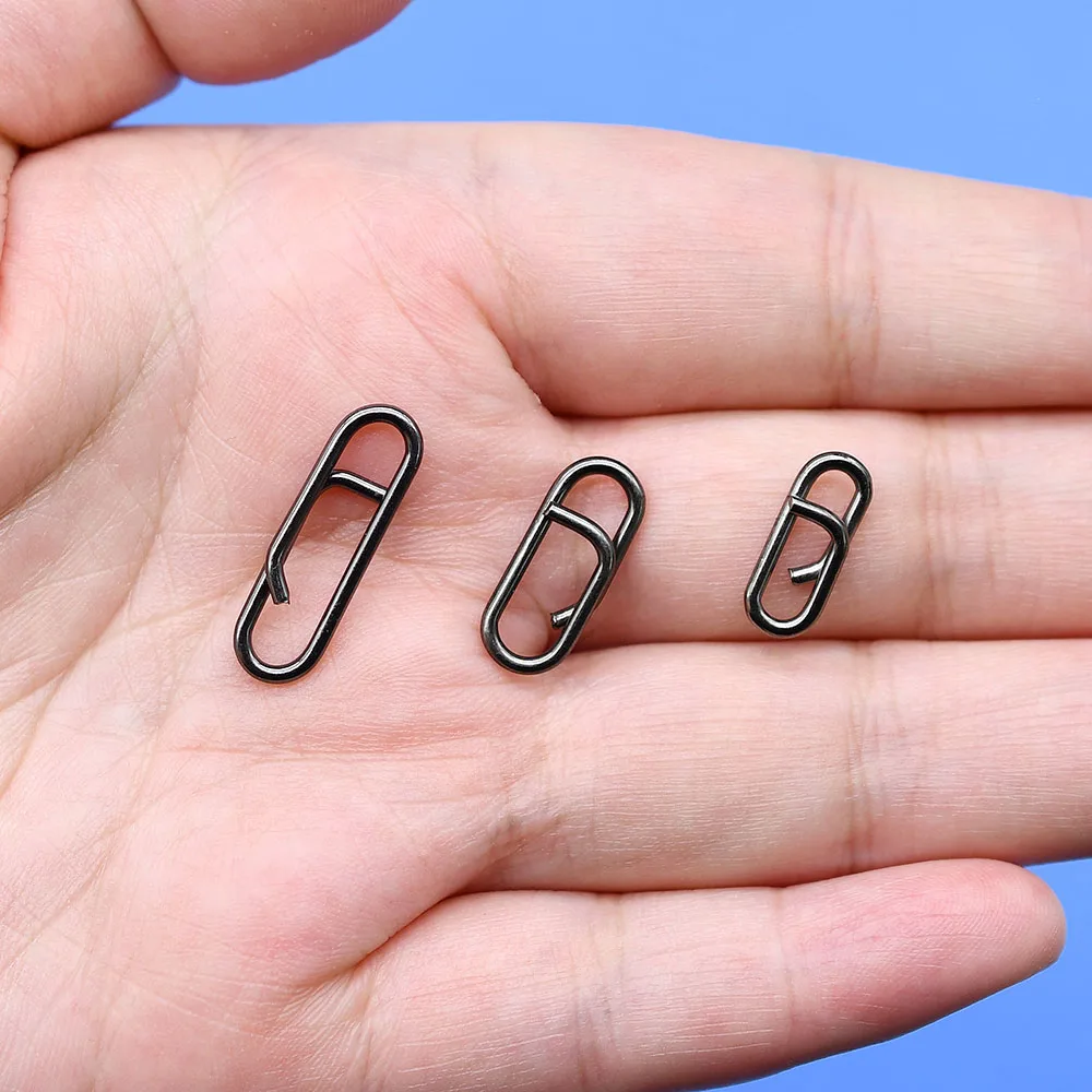 120 Uds Clips de pesca eléctricos pesca en agua salada Snap pesca de acero inoxidable Clips rápidos conector de señuelo aparejos de pesca de agua dulce - imagen 4