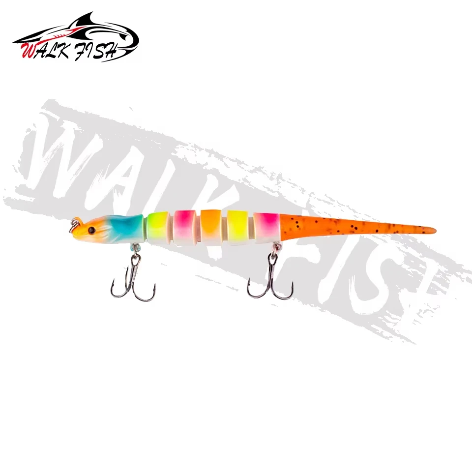 WALK FISH-señuelo de pesca articulado, 12cm, 12g, cuerpo duro, cebo de cola suave de silicona, lubina, agua salada, cebo Artificial, equipo de pesca de mar - imagen 4