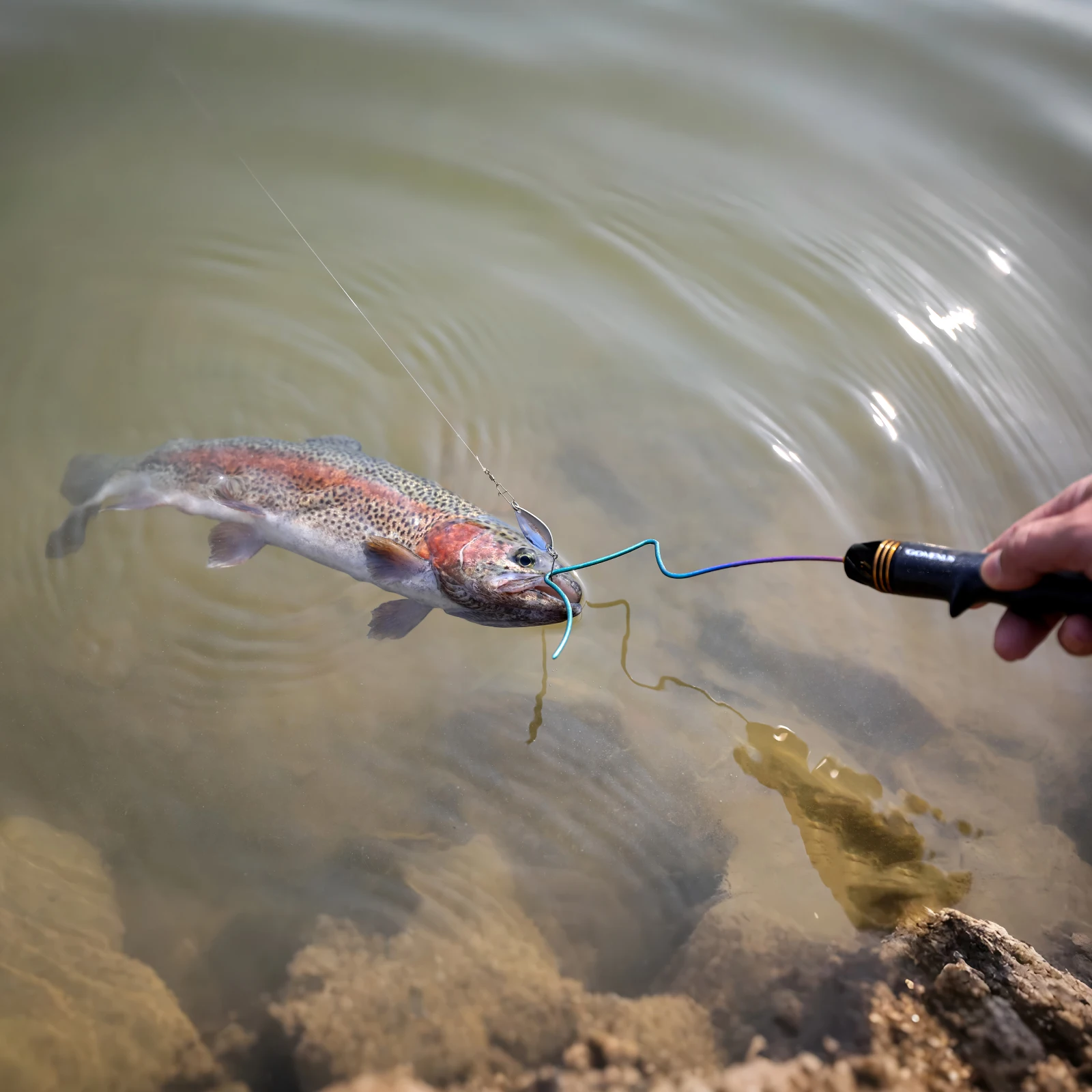Dispositivo de desacoplamiento Gomexus Liberador de gancho de trucha con agarre de carbono forjado y cable de titanio de longitud ajustable - imagen 5