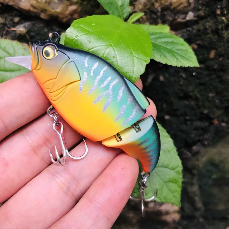 GREENSPIDER-Wobbler de pesca realista, 2 segmentos, Swimbait Crankbait, cebo duro de 70mm y 9,5G, señuelos flotantes para lubina y Lucio - imagen 5