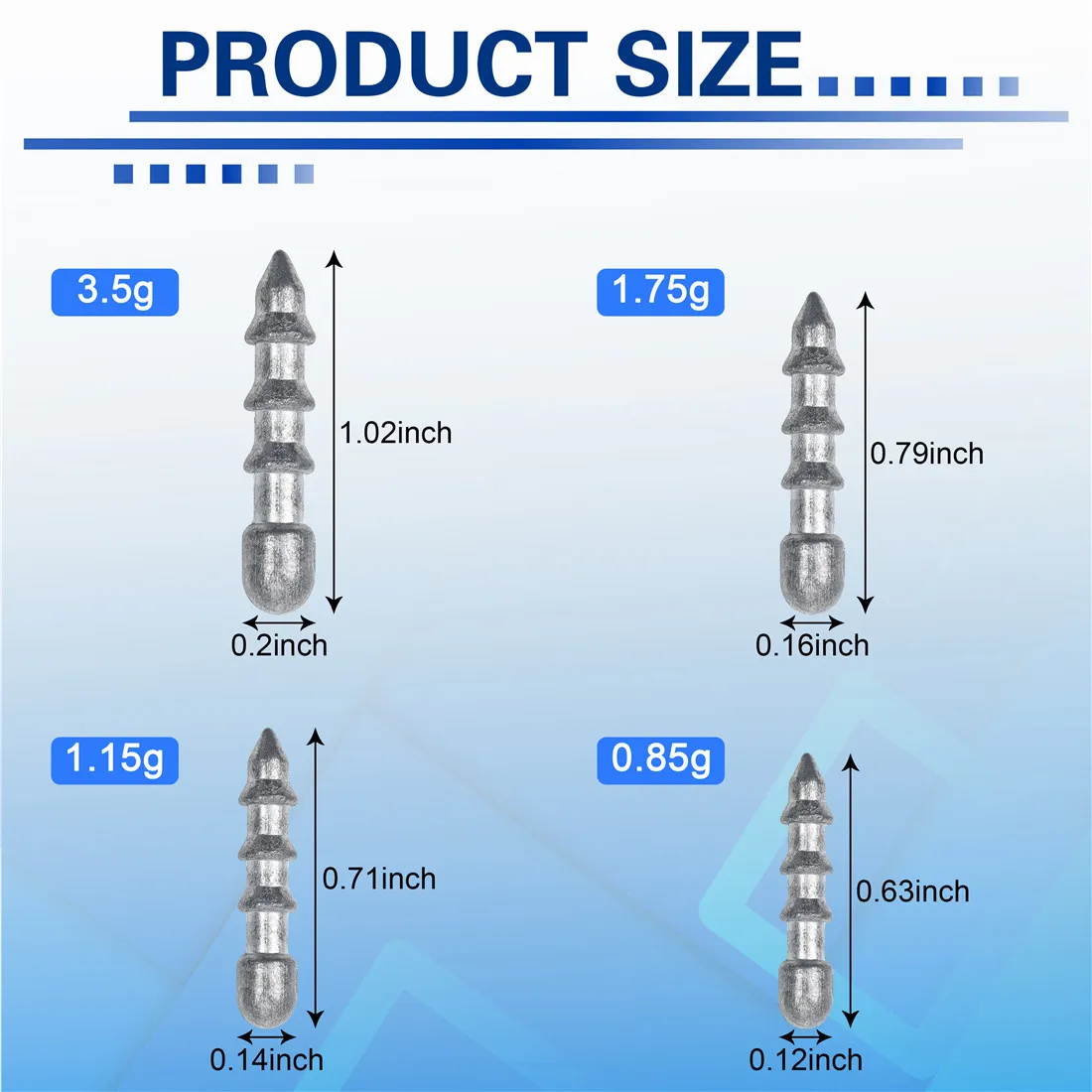 30 Uds. Pesas de uñas de pesca para pesca de lubina, pesas de gusano para aparejo Neko, aparejo loco, señuelo, accesorios de aparejos de pesca - imagen 2