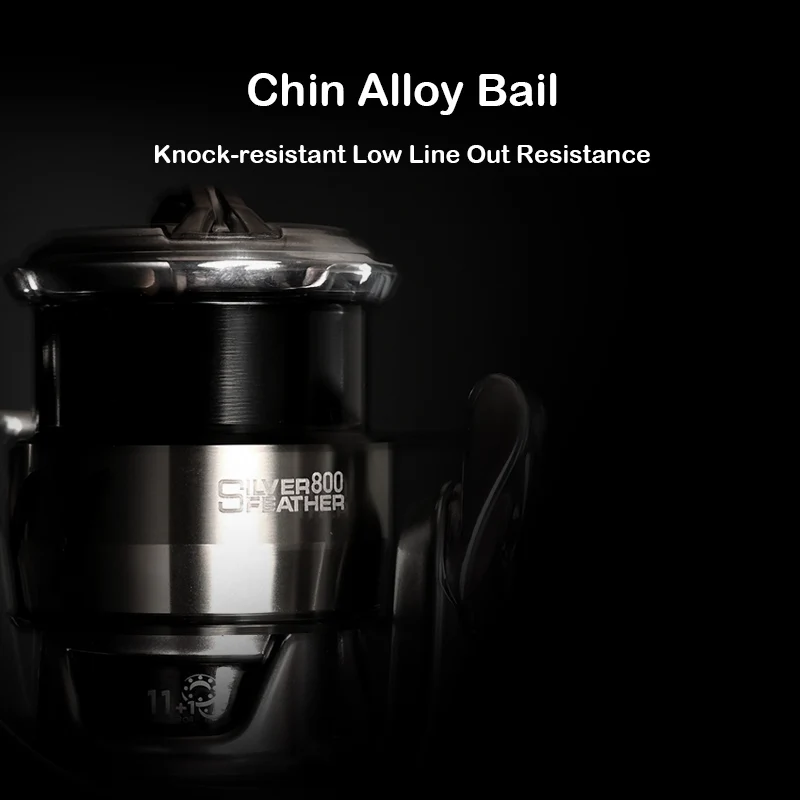 PURELURE-carrete de pesca giratorio de carbono ultraligero, pluma de plata 6,2: 1, carrete de señuelo poco profundo para juego ligero Ajing, 800 - imagen 3