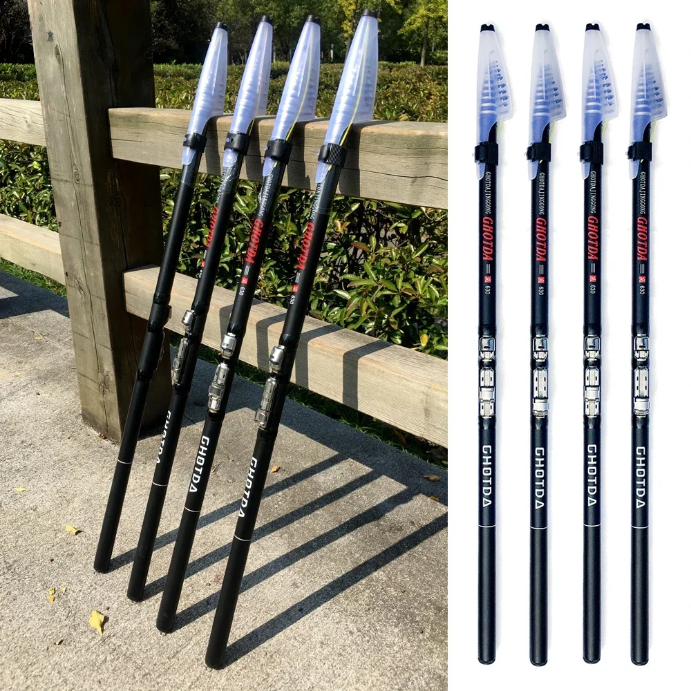 Caña de pescar de Punta sólida, caña de pescar giratoria de 3,6 M, 4,5 M, 5,4 M, 6,3 M para viaje en barco de mar, cañas telescópicas para carpa, Surfcasting - imagen 5