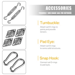 Kit de herraje para vela sombra – Cable acero inoxidable con tensores y ganchos ojo