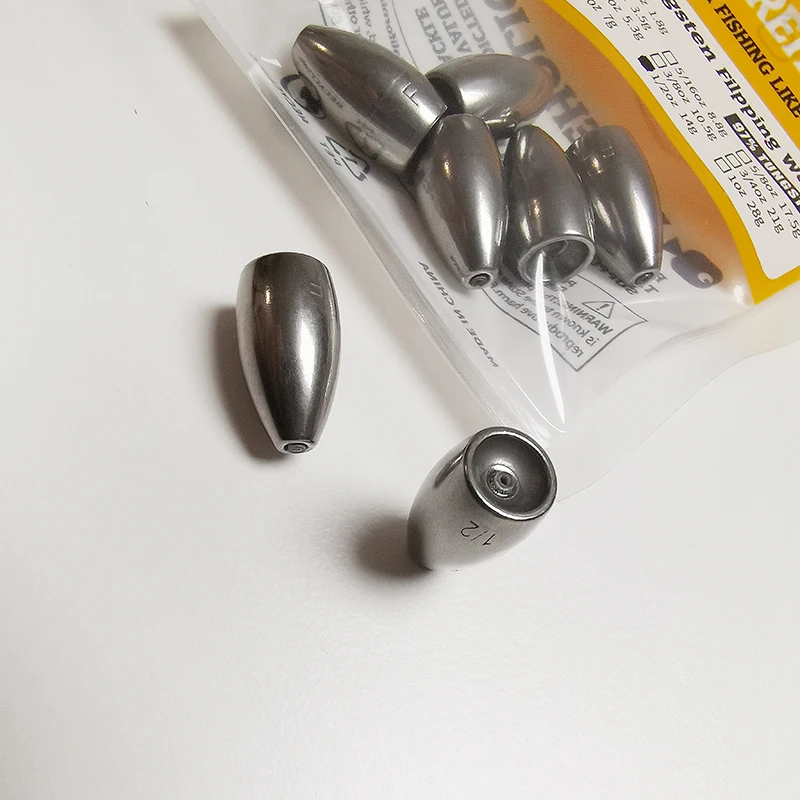 Lureholic Texas-plombos de tungsteno, gusano volteador, 1/16-2 OZ, pesas de bala, columnar, 3,5-56g, accesorios de Señuelos de Pesca de lubina - imagen 4