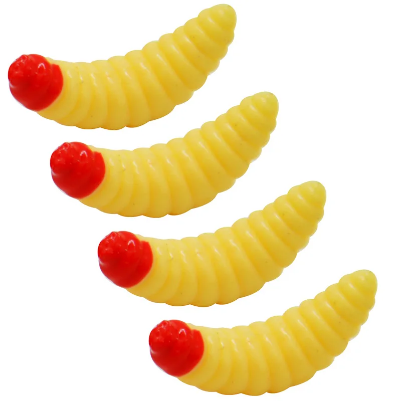 JYJ-señuelo de pesca de 50 piezas, 100 piezas, 2cm, 0,4g, mini gusanos blandos, cebo de trucha - imagen 5