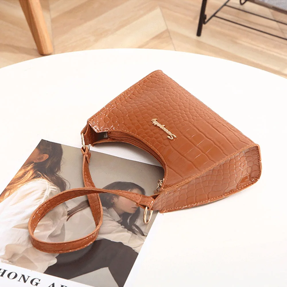 Nuevo Bolso de hombro de PU, bolsos simples informales para las axilas, bolso versátil de Color sólido - imagen 5