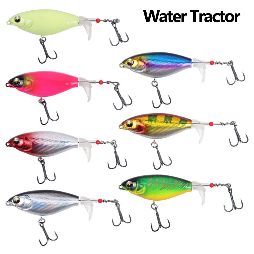 WALK FISH-señuelo de pesca de hélice, 1 piezas, 6G/10G, 65MM/80MM, cola giratoria Wobblers Swimbait Topwater Pencil 3D Fisheyes Hard Bait - imagen 3