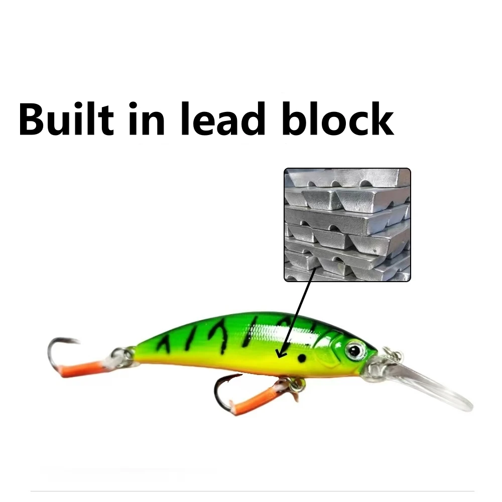 1 Uds. Cebo falso de lengua larga sumergido Little Mino para pesca en el mar cebo de pez de simulación Universal de agua dulce - imagen 4