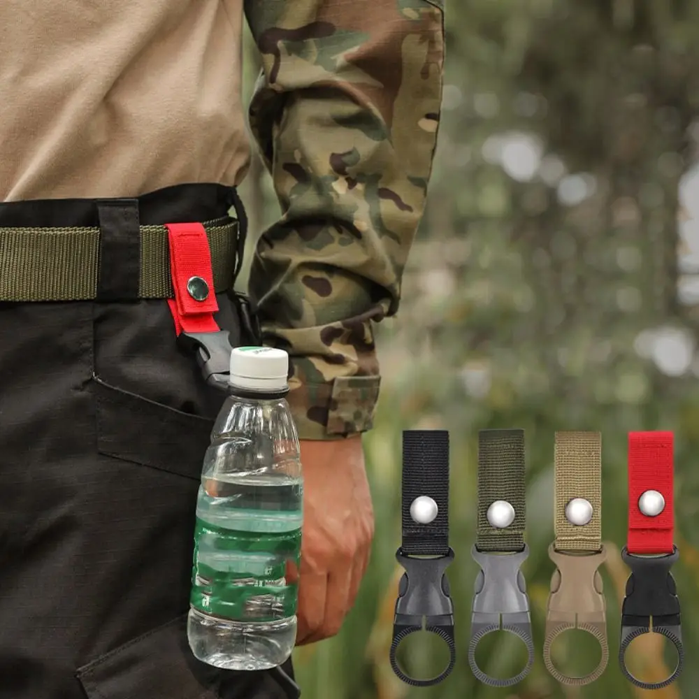 Hebilla para mochila, gancho con hebilla para botella de agua, mosquetones con correas de nailon, soporte para botella de agua, gancho para llave desmontable - imagen 4