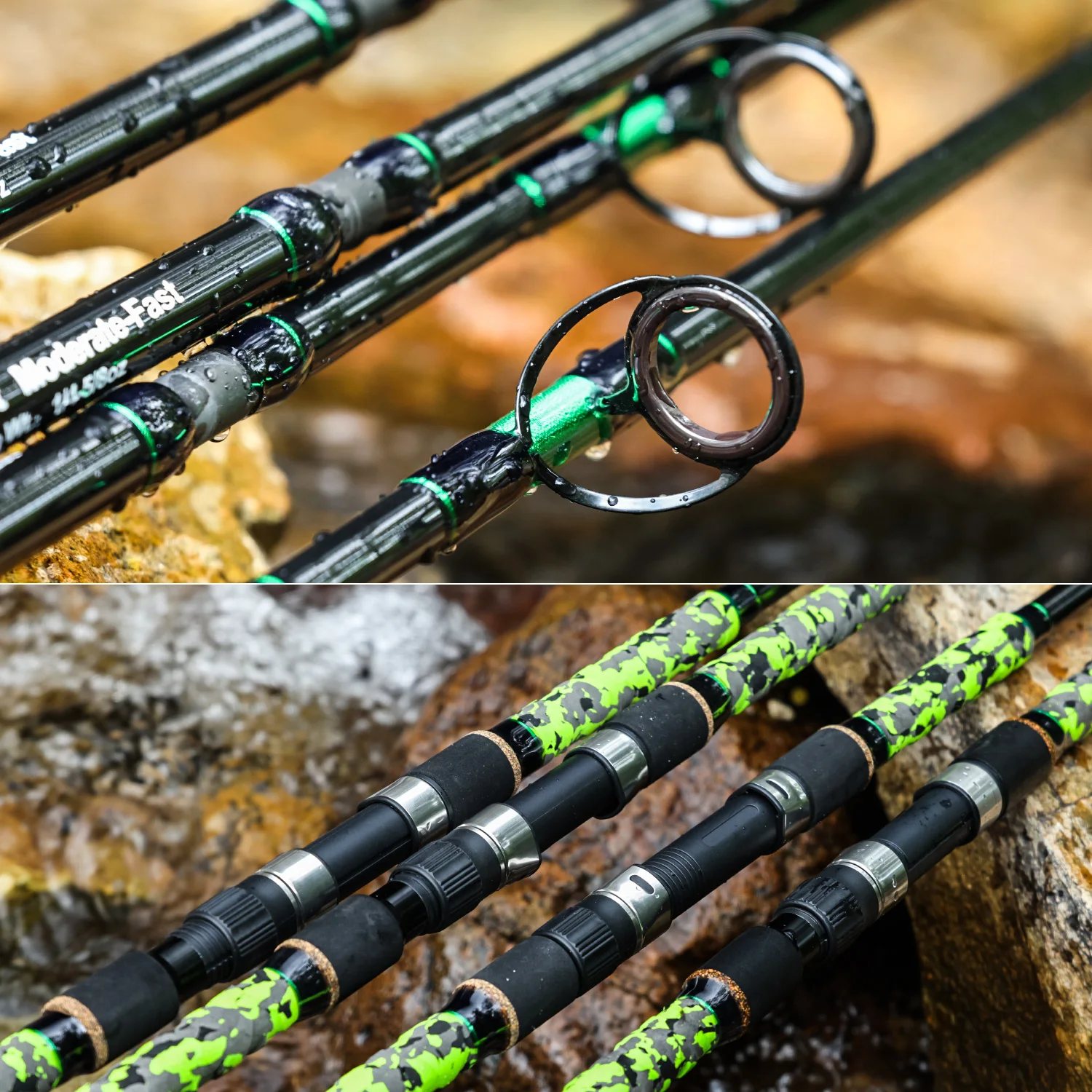 Sougayilang-caña tipo bala de 3 secciones, 2,7 M, 3,0 M, 3,3 M, 3,6 M, caña giratoria M MH, Max 6-17lb, señuelo, aparejos de pesca - imagen 5