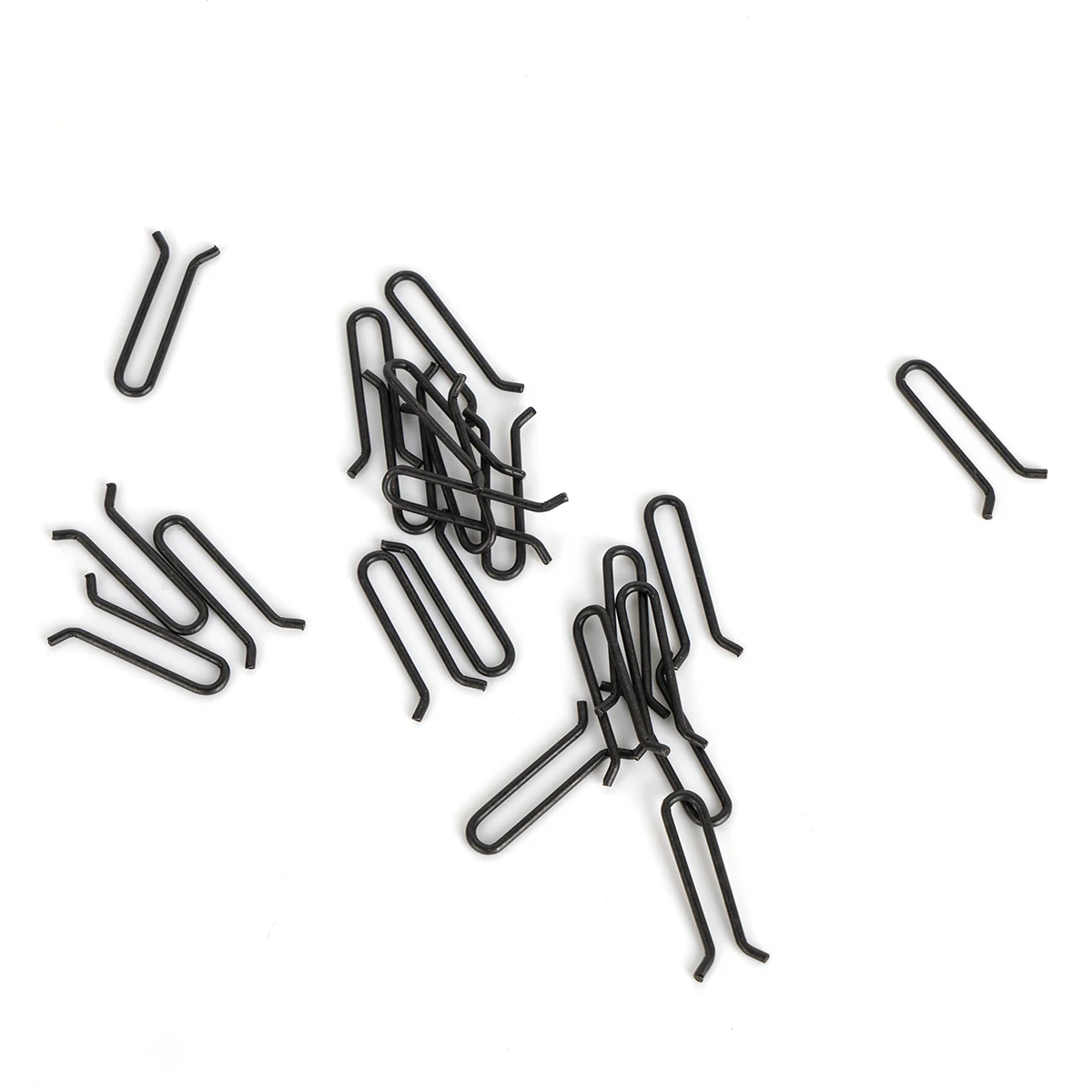 50 Uds. Aparejos terminales de pesca de carpa, molde de peso de plomo negro mate con Clips de bucle en forma de U para broches de seguridad - imagen 4