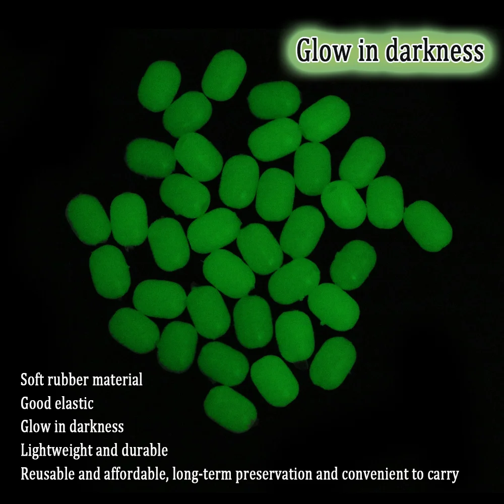 Wifreo cuentas de pesca suaves, tope de pesca con brillo verde para Sabiki Rigs, anzuelo triple, accesorios de pesca en el mar, aparejos terminales - imagen 4