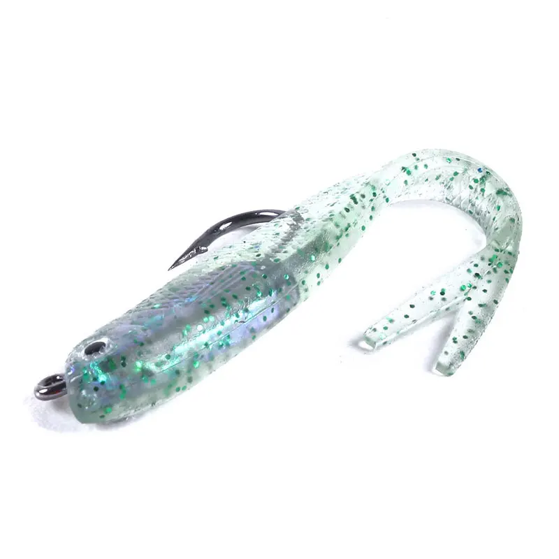 WHYY 5 uds cebo suave cola de tenedor de pescado suave con gancho cabeza de plantilla de plástico Artificial de silicona cebo equipo de pesca de agua dulce y salada - imagen 4