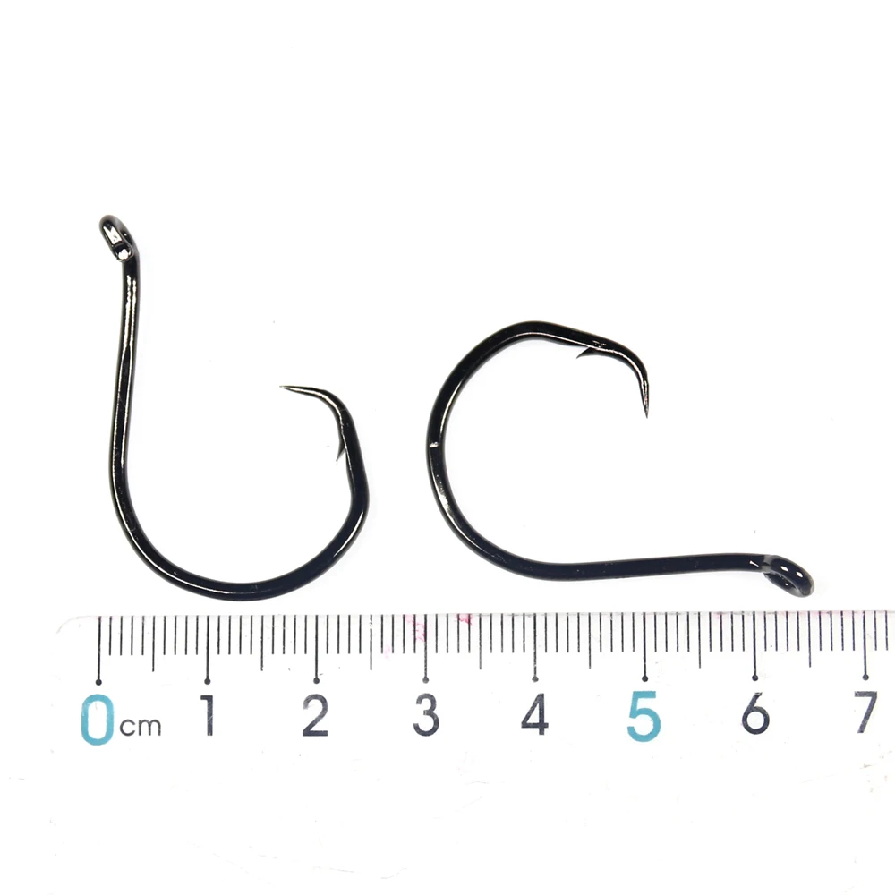 Wifreo 20 piezas anzuelos de pesca de aparejo de bagre de agua salada, anzuelos circulares de ojo, anzuelo compensado, pargo de bagre 3/0 5/0 6/0 7/0 8/0 - imagen 3