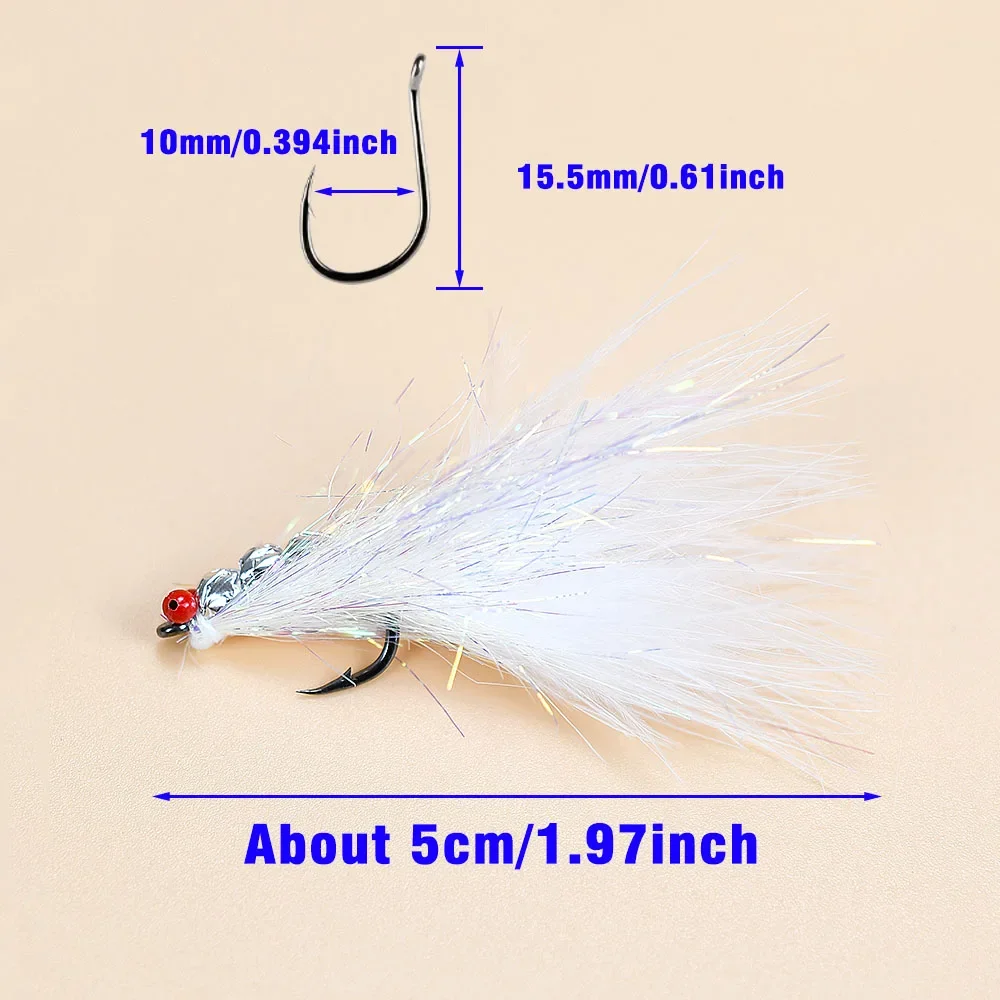 MNFT Juego de 5 piezas 9 # Crazy Charlie Dubbing Ninfas Moscas con anzuelos de púas Señuelos de pesca de trucha cebo para pesca con mosca - imagen 5