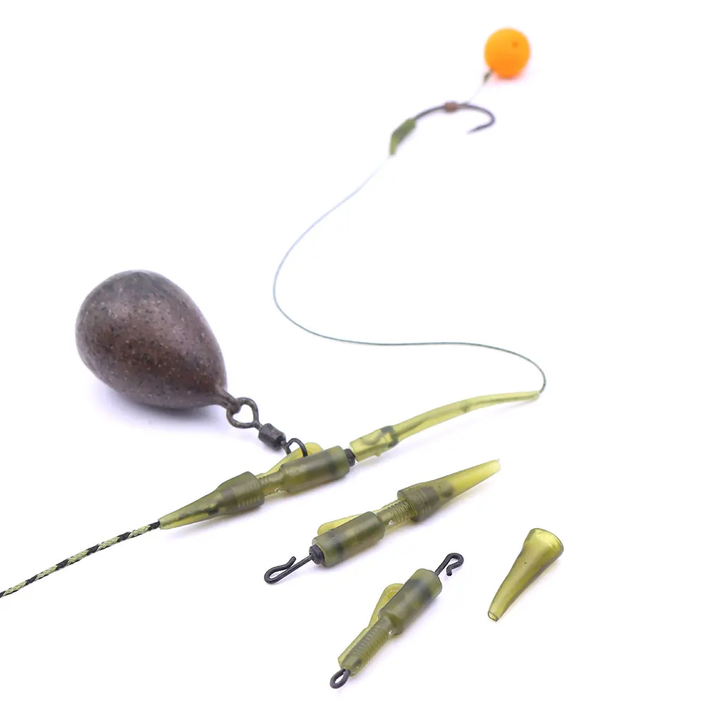 Accesorios de pesca de carpa, Clips de plomo híbridos giratorios de cambio rápido, método alimentador de pelo, aparejo de carpa, Terminal, aparejos de pesca, 10 Uds. - imagen 5