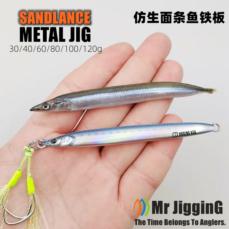 Mr JigginG-plantillas de Metal biomiméticas, 30g, 40g, 60g, 80g, 100g, 120g, caballa española, lubina Katsuo Kanpachi, señuelo cuchara de pesca
