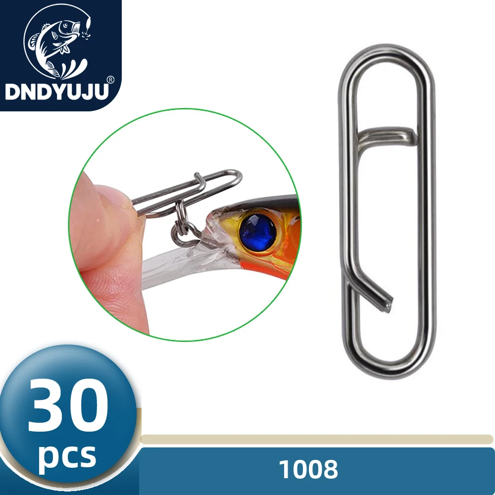 DNDYUJU 30 Uds. Interbloqueo de Pesca bonitos Clips rápidos barril de Pesca de acero inoxidable señuelo giratorio gancho conector accesorios Pesca - imagen 2