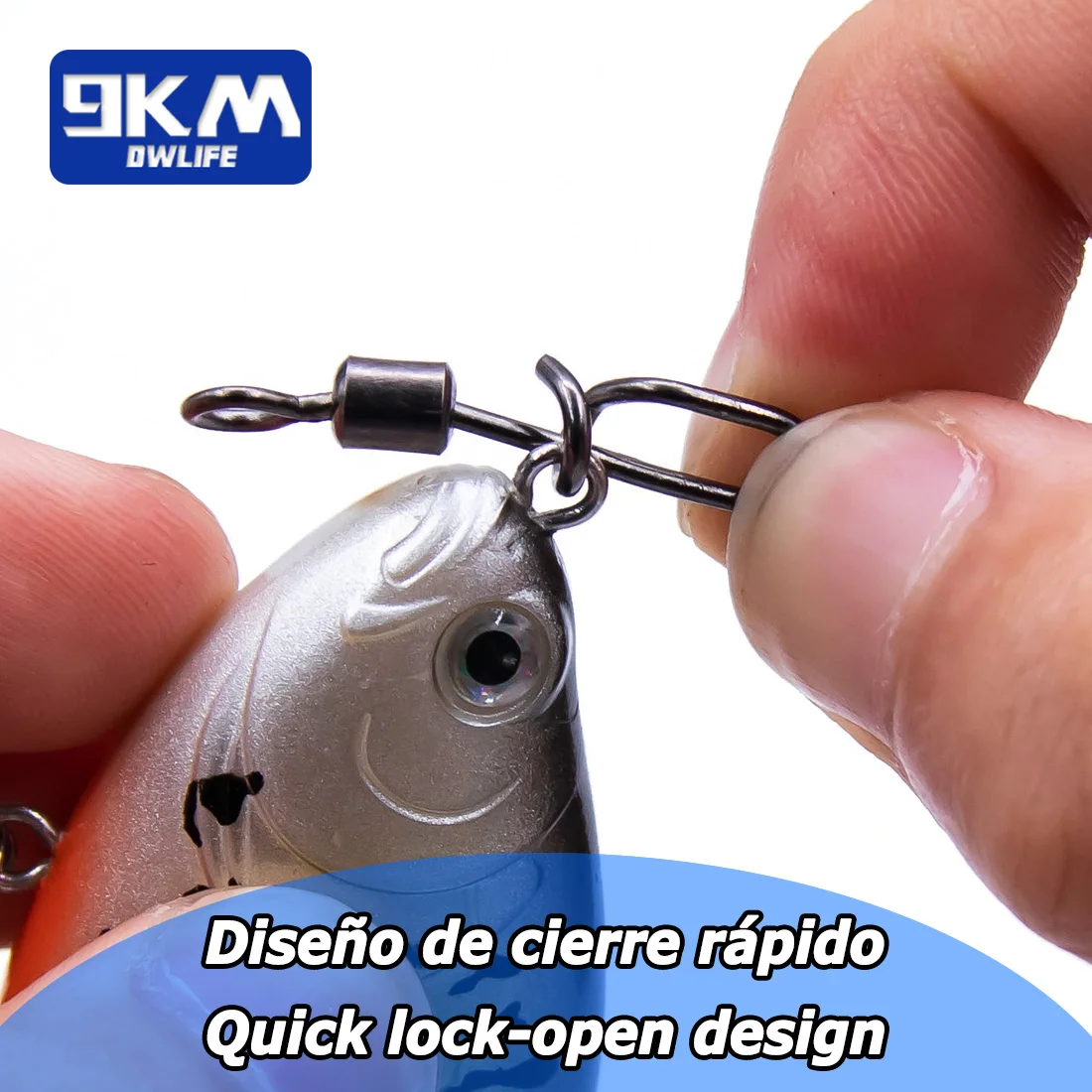 Giratorios de pesca a presión, 25 ~ 100 Uds., anzuelos de pesca de agua salada a presión de acero inoxidable, señuelo de conexión rápida, giratorios de pesca - imagen 3