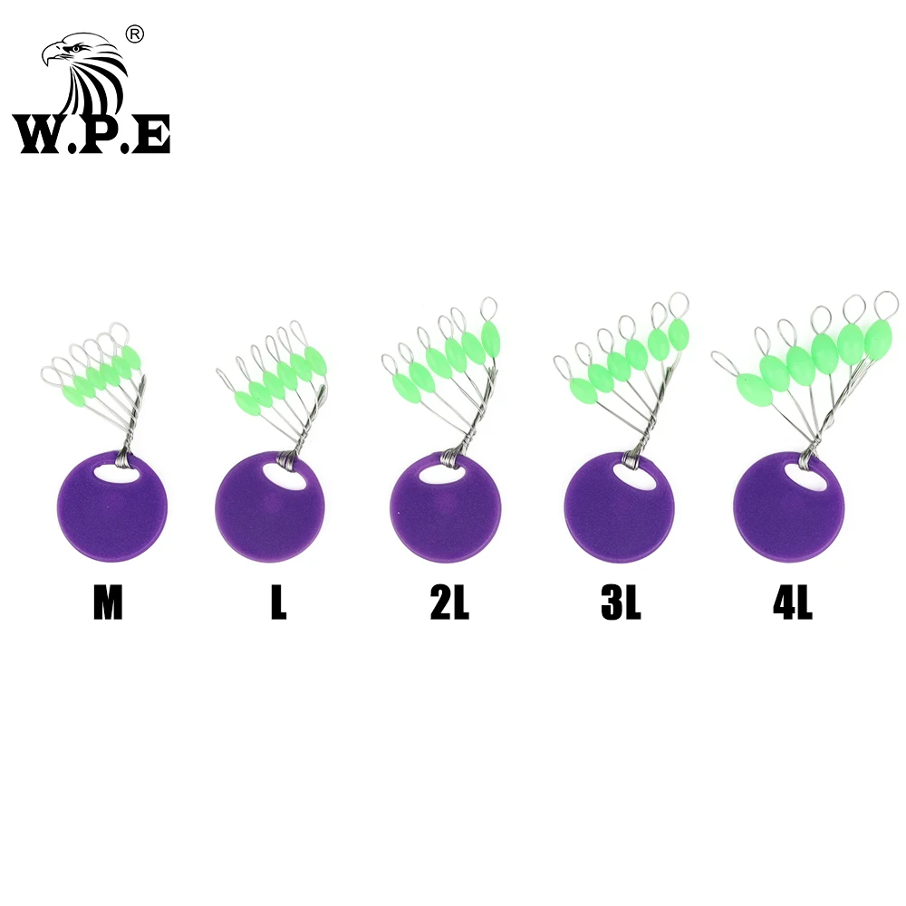 W.P.E-Tapón de pesca de silicona Space Bean, línea de pesca ovalada de goma, resistencia al flotador Bobber, accesorios de aparejos de pesca, 5 paquetes/6 paquetes - imagen 2