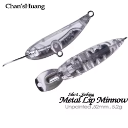 Chan'sHuang 20 piezas cebo en blanco sin pintar 52mm/5,2g labio de Metal Minnow Mirco hundimiento DIY aparejos de señuelo de pesca hechos a mano