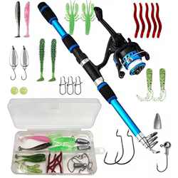 Para cañas de pescar, caña de pescar telescópica, Kit de pesca Baitcast, Combo de Baitcaster, juego completo de accesorios, suministros de señuelos de carrete