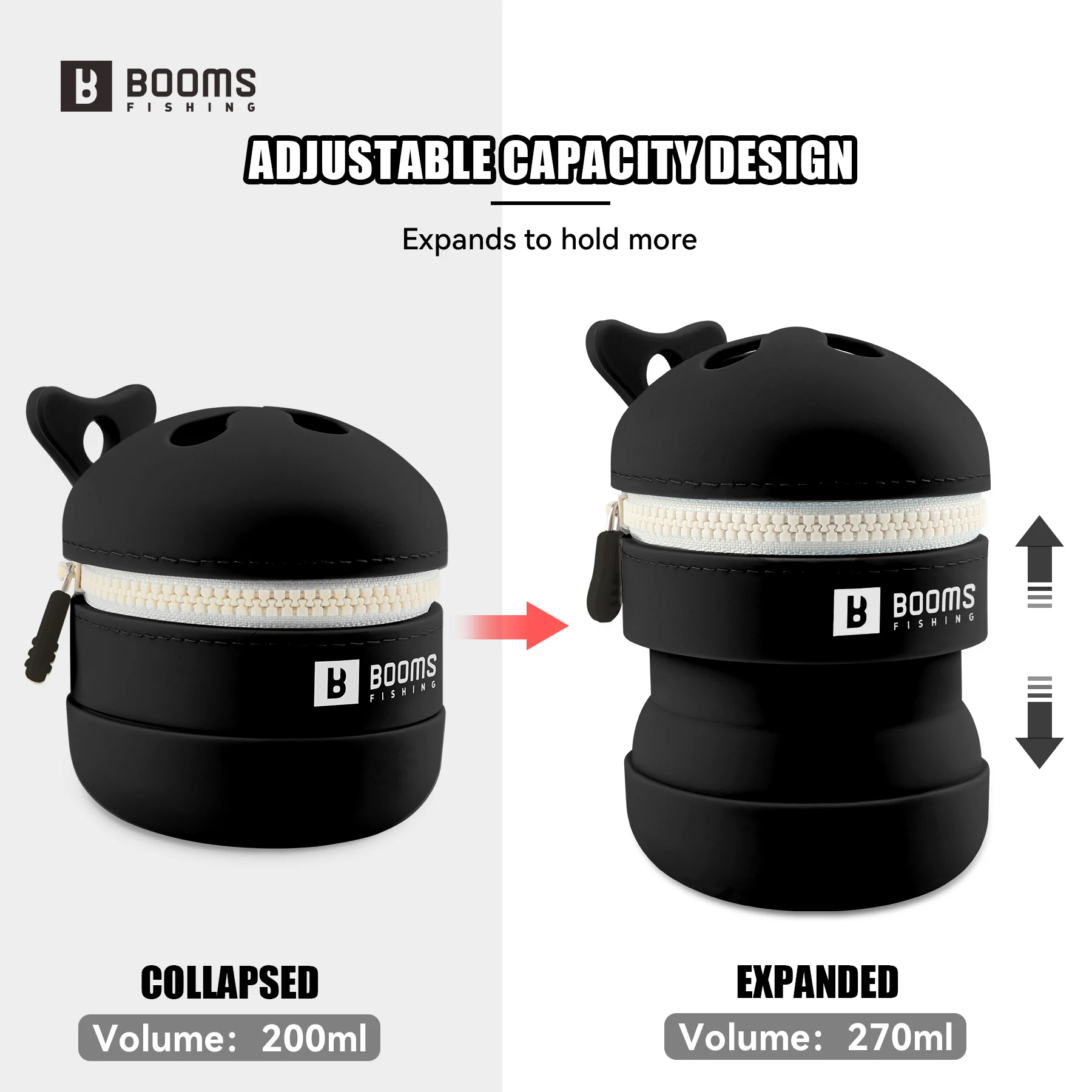 Booms-caja de silicona plegable para pesca, cubo de basura multifuncional portátil con Clips de mosquetón, accesorios de pesca para acampar para mascotas - imagen 4