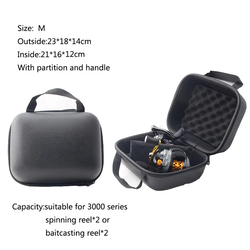 Funda protectora para carrete de pesca, bolsa de caja EVA resistente al agua, esponja antipresión integrada, accesorios para rueda de Baitcasting - imagen 5