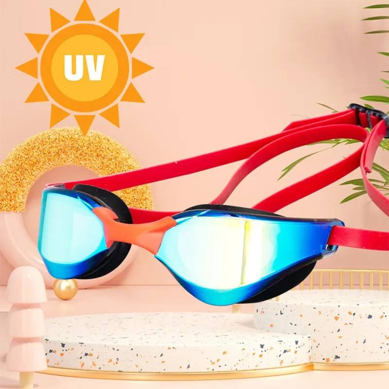 Gafas de natación profesionales impermeables a prueba de niebla HD, gafas de protección a prueba de fugas, gafas de natación de silicona ajustables para hombres y mujeres - imagen 4