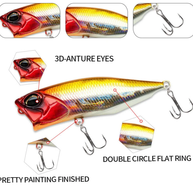 Señuelo de pesca Topwater, 64mm, 9g, con patrón de cangrejo realista y acción irresistible, novedad - imagen 3