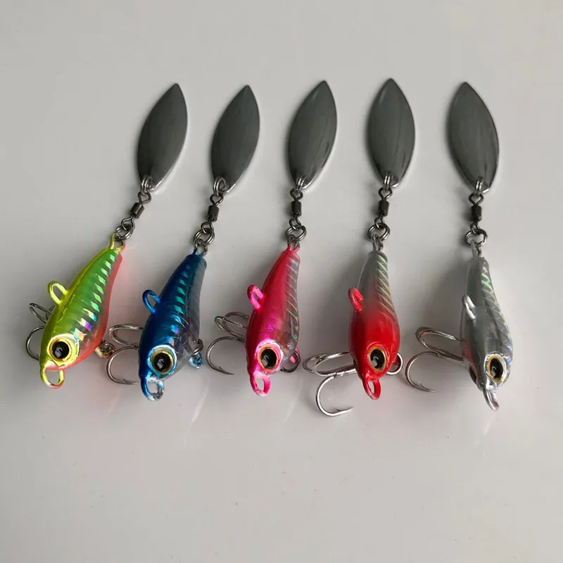 Señuelos de Pesca giratorios, Wobblers, cuchara de lentejuelas, Crankbaits artificiales, cebos VIB para Pesca con mosca, trucha - imagen 4