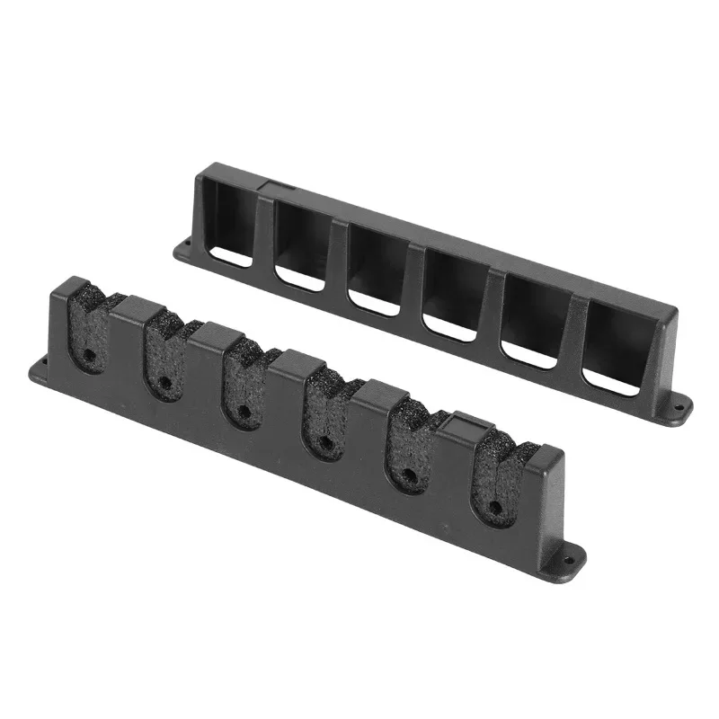 2 unids/lote soporte para caña de pescar 34cm 6 agujeros estante Vertical en pared señuelo caña de pescar soporte para caña telescópica mango red B523 - imagen 2