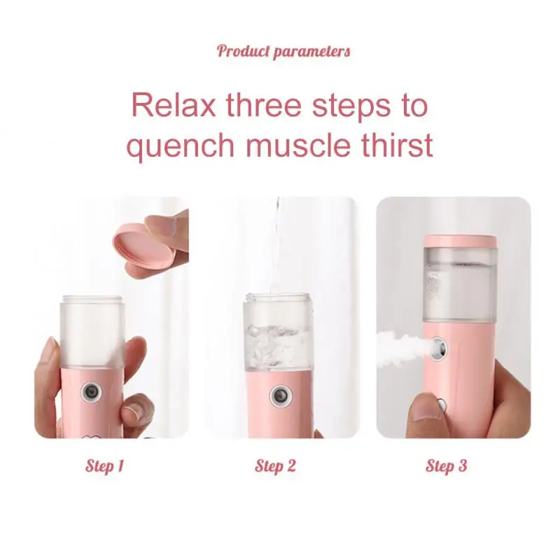 Nano pulverizador de reposición de agua, Humidificador portátil de oficina con pulverizador en frío, herramienta para el cuidado de la piel facial, Mini USB - imagen 5