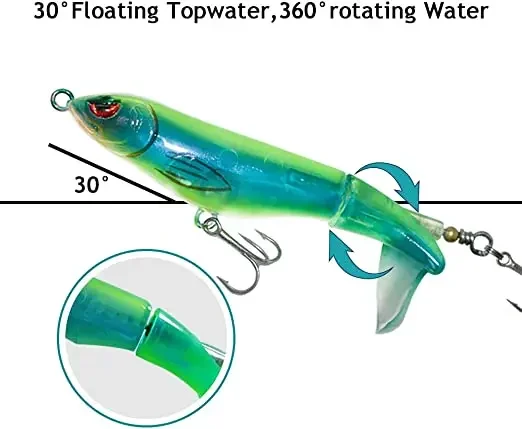 Whopper-señuelo de pesca flotante Plopper Topwater, Wobbler, 110mm, 14,5g, cola giratoria, Swimbait, Ploppling, Wobblers para Lucio - imagen 5