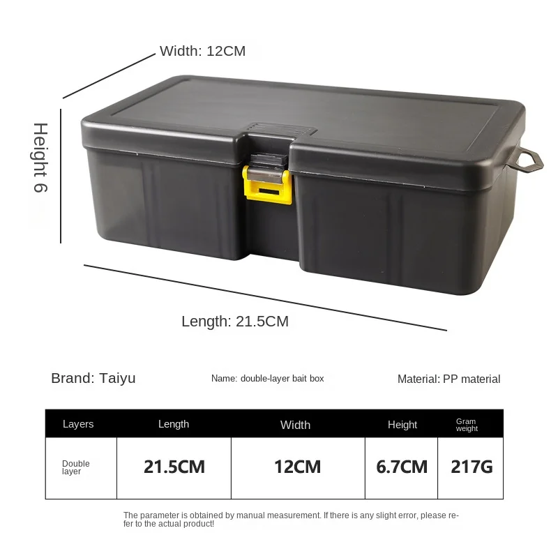 Accesorios de pesca de doble capa, caja de anzuelos, Material PP, herramientas translúcidas de espacio ajustable, 21,5x12x6,7 cm - imagen 5