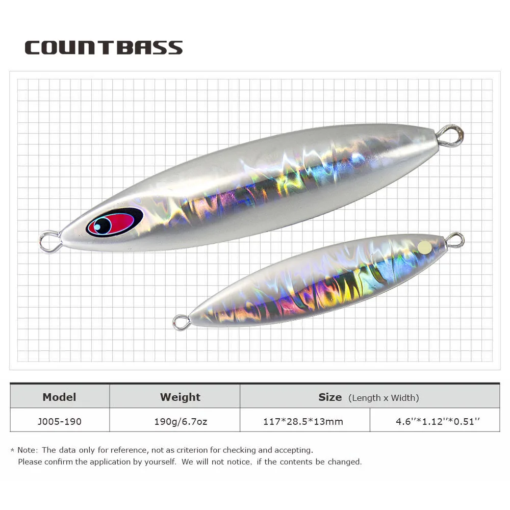 Countbass-Señuelos de Pesca para agua salada, cebo de Metal pargo, 190g, 6,7 oz - imagen 3