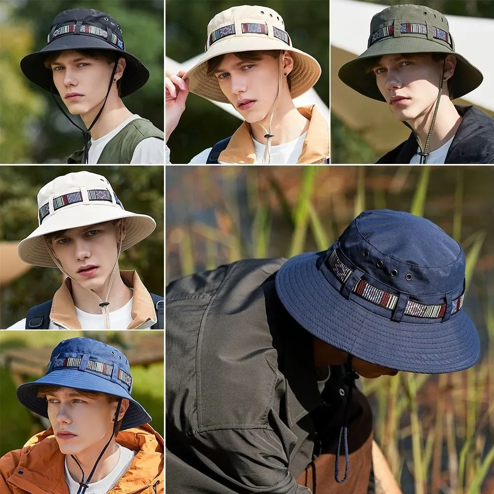 Nuevos sombreros de protección solar, sombrero de cubo transpirable de secado rápido, sombreros de pescador con cordón ajustable para exteriores - imagen 5