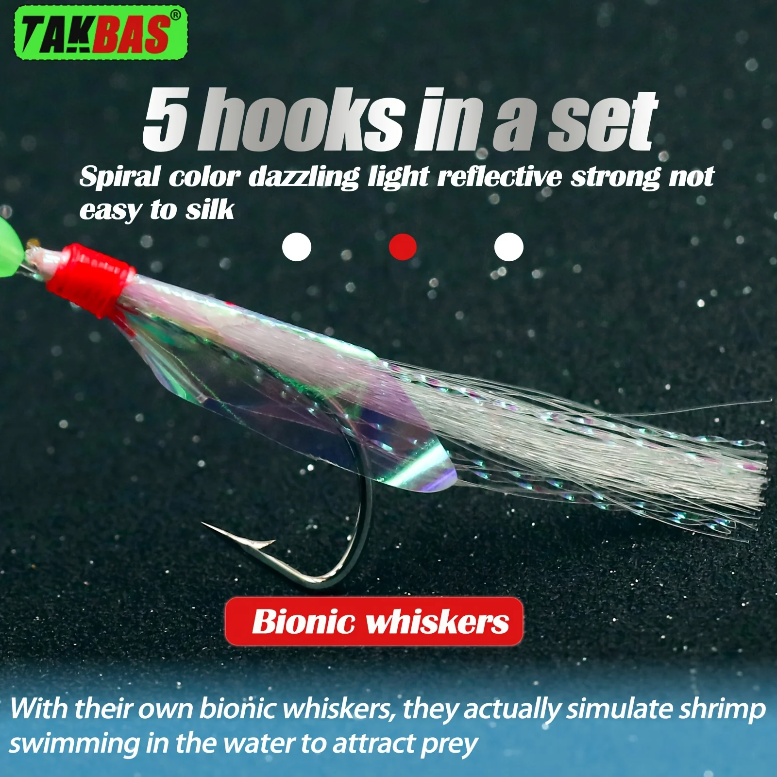 TAKBAS Gancho de pesca Sabiki, 1/2/4/6 Pack, Blanco, Acero de alto carbono, con anzuelos triples de luz en la oscuridad, para salmón, caballa, atún, Día de San Valentín, Día de Acción de Gracias, Navidad, - imagen 5