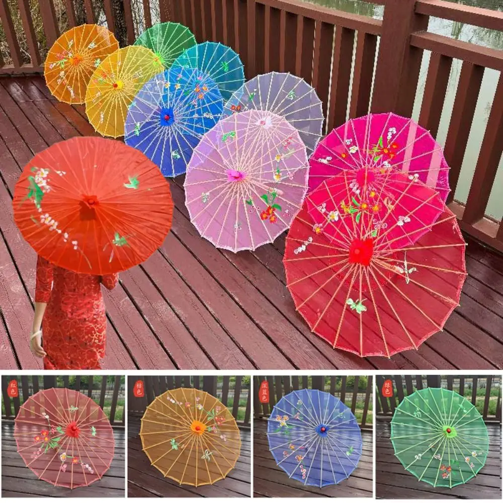 Paraguas de papel aceitado de estilo antiguo chino, paraguas decorativo de seda de 10 colores, paraguas decorativo, paisaje de fiesta de damas de honor - imagen 2