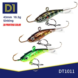 D1 3PCS Señuelo de Pesca en Hielo de Invierno 43mm Jigging de Hundimiento Balancer VIB para Lubina, Lucio, Carpa, Perca, Aparejos de Pesca, Señuelos Duros DT1011