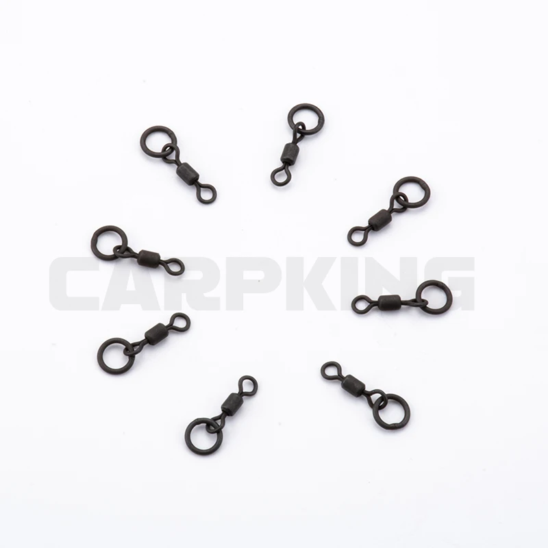 8 Uds. De giratorios para pesca de carpa, anillo de cambio rápido, giratorios, Micro anillo de gancho negro, giratorios para enfriar, accesorios para aparejos de pesca - imagen 3