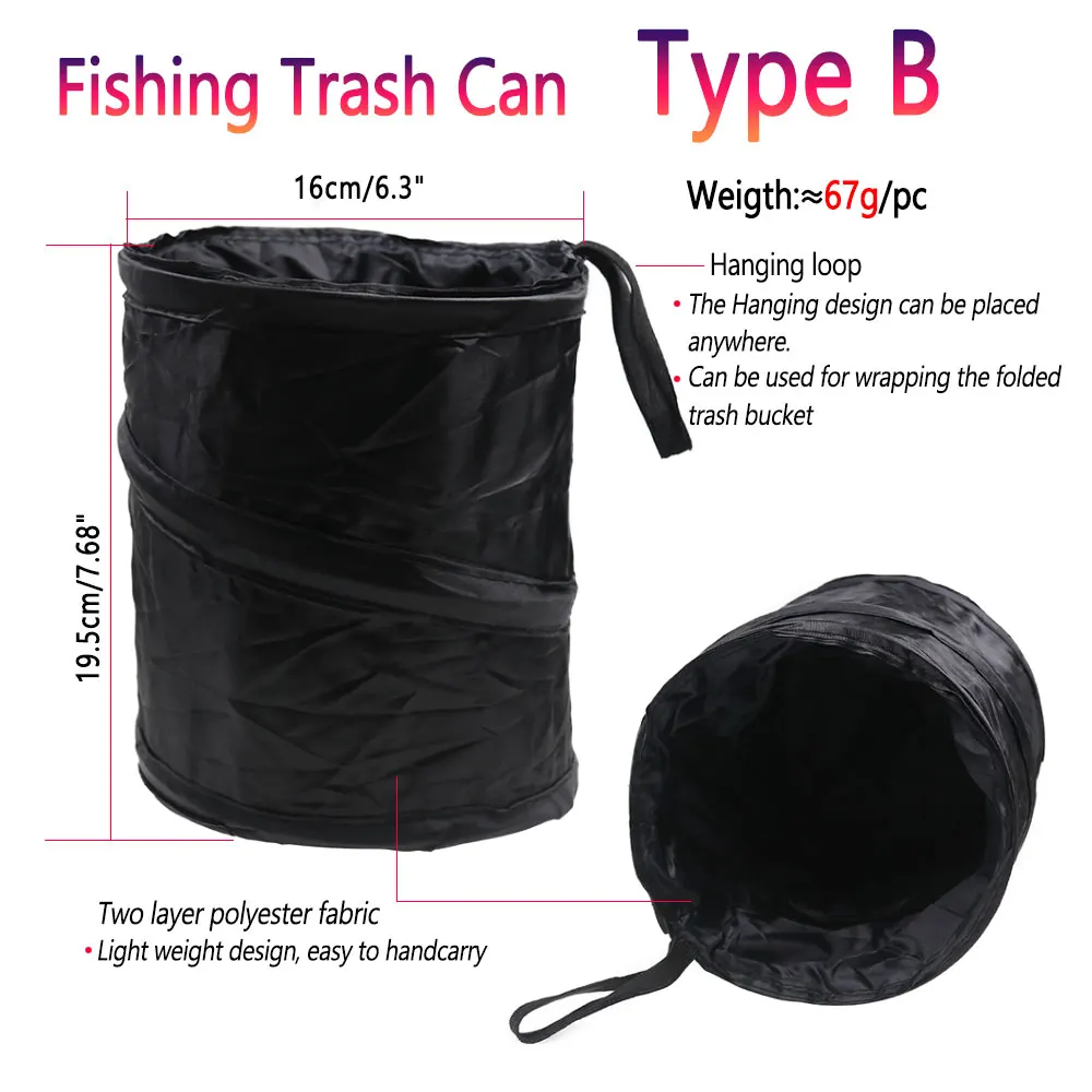 Bimoo-Mini cubo de basura de pesca, cesta de residuos impermeable, herramientas de atado de moscas, bandeja de basura para acampar, Cubo de almacenamiento, aparejos de pesca, 1PC - imagen 3